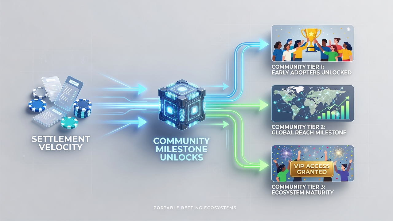 Visualisierung von Community-Meilensteinen und deren Abhängigkeit von Transaktionsgeschwindigkeiten in mobilen Apps