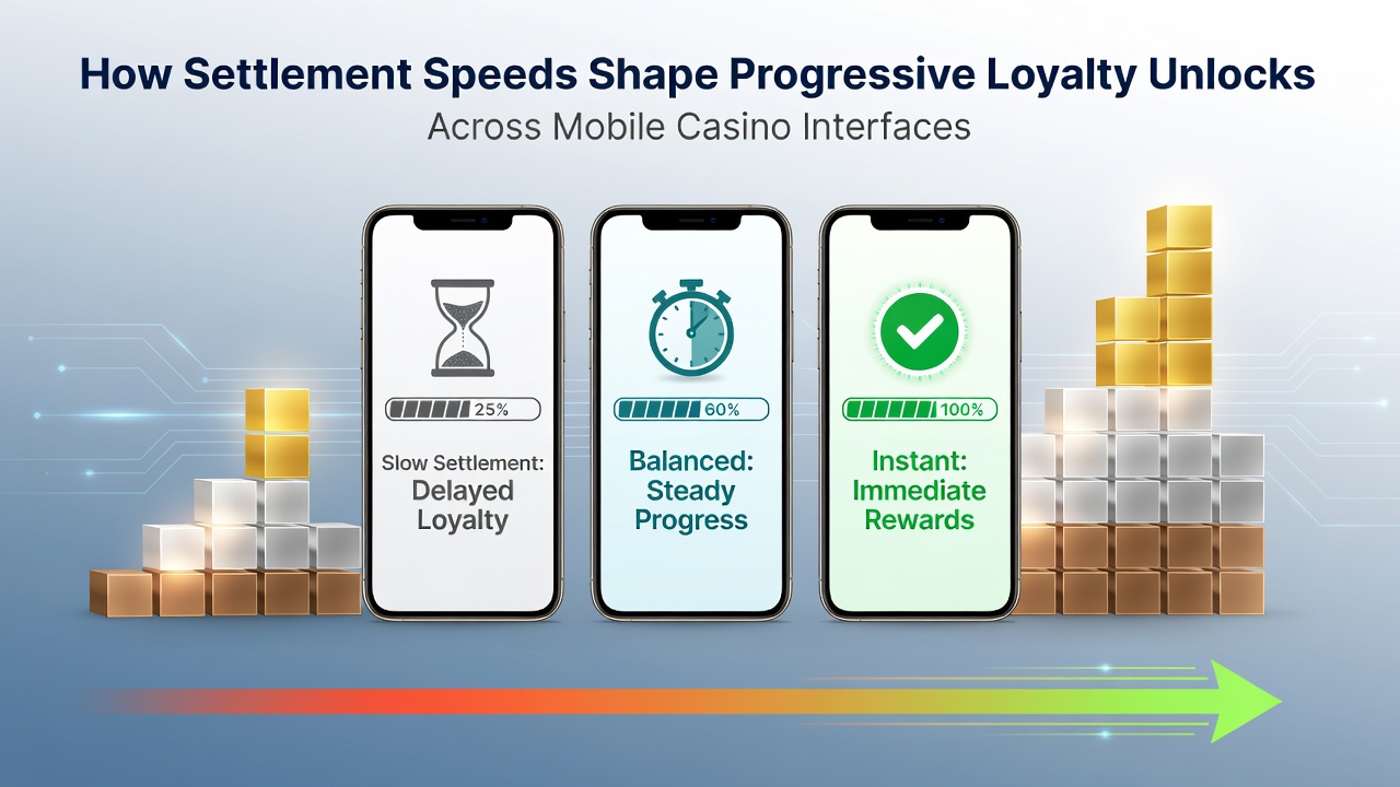 Mobile Casino-App mit Loyalty-Progressionsleiste und schneller Zahlungsabwicklung