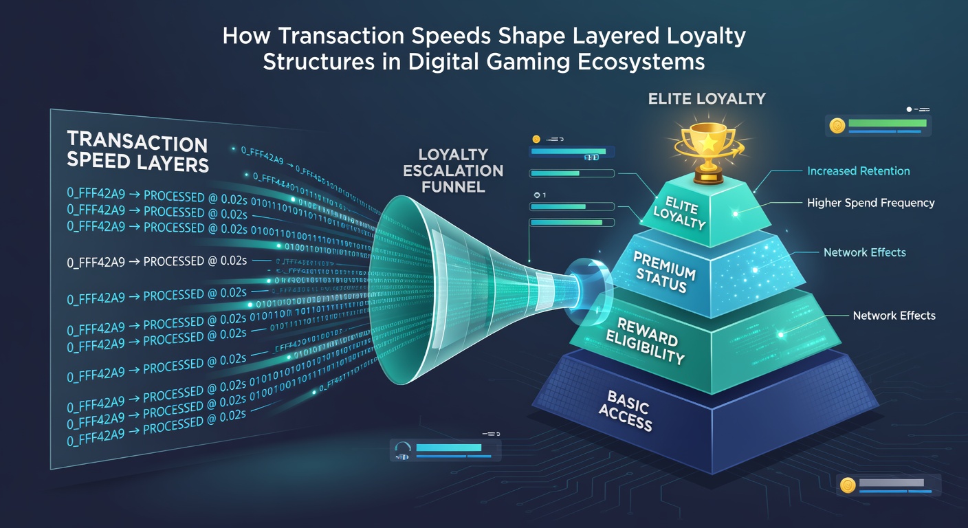 Illustration von Loyalty-Tiers und schnellen Transaktionswegen in Gaming-Apps